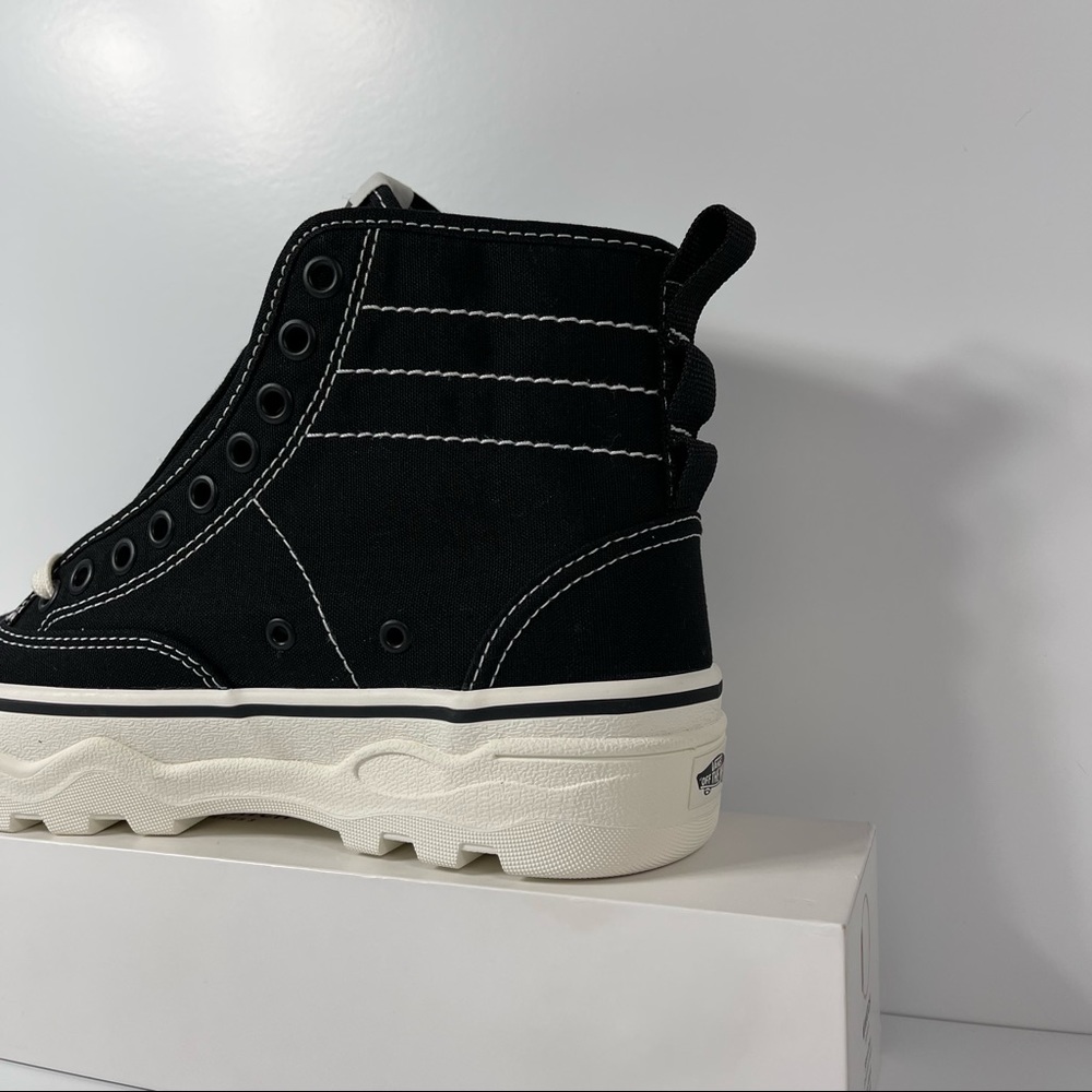 VANS SENTRY WC WOMENS HIGH TOP SHOES SIZE 7 BLACK WHITE WAFFLECUP LACE UP CANVAS - Picture 10 of 10